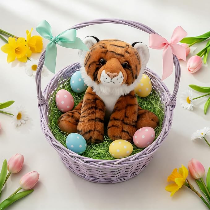 The Petting Zoo Tiger Stuffed Animal, Gifts for Kids, Wild Onez Zoo Animals, Tiger Plush Toy 9 inches
