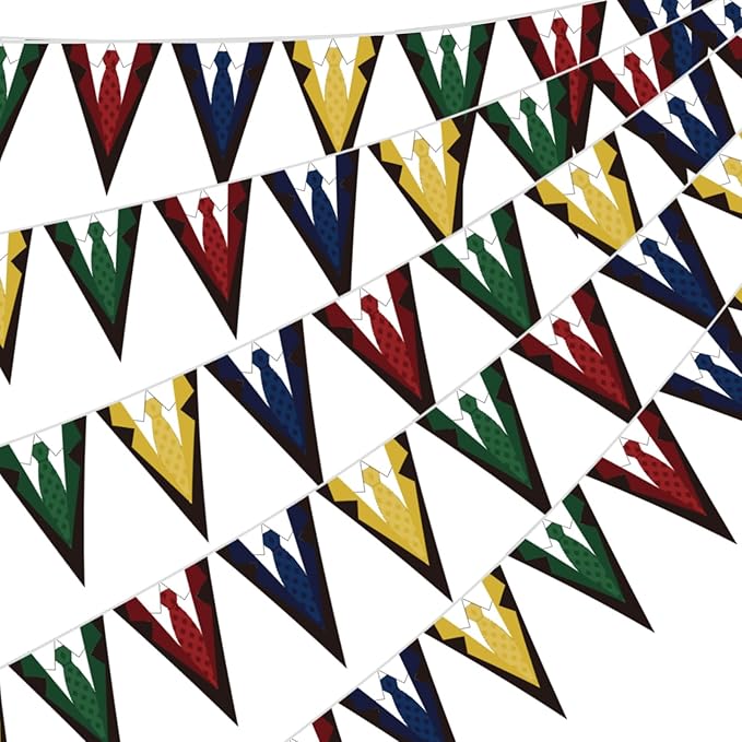 Jetec 5 Pack 49 Ft Wizard Banner Decorations Magical Triangle Pennant Flags with Wizard Hat & Magic Symbols Halloween Supplies, Birthday Decor, Indoor Outdoor Hanging Bunting