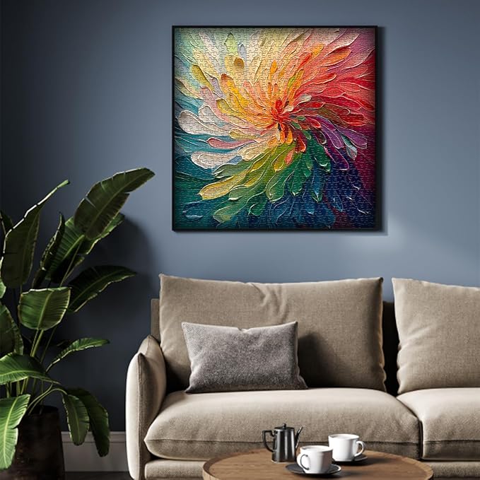 Impossible 1000-Piece Rainbow Art Painting Puzzle, Hard Challenge for Adults
