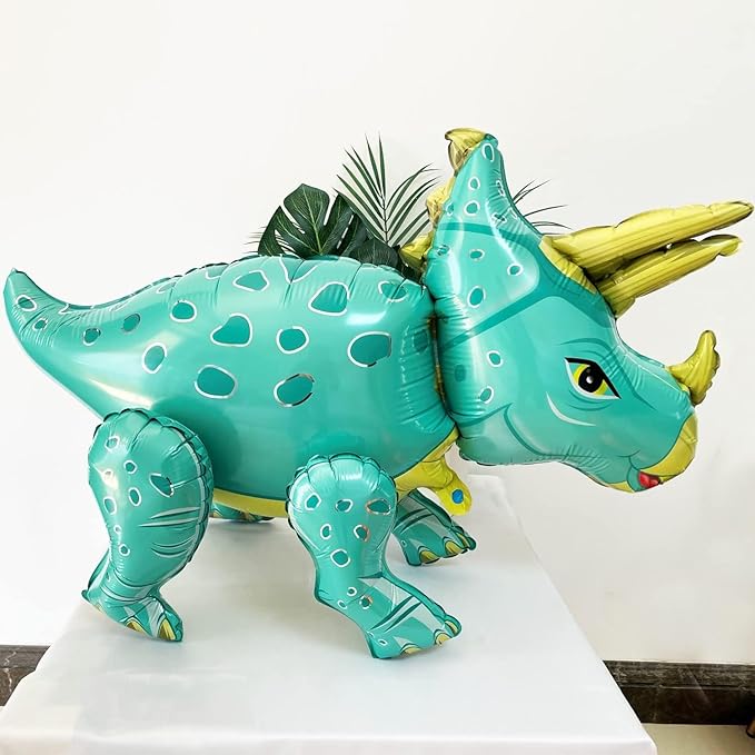 3D Dinosaur Balloons Birthday Party Decorations for Dino Themed Bday Party Supplies, Shower, Celebration, Cute Self Standing Dino Balloons(4Pcs)