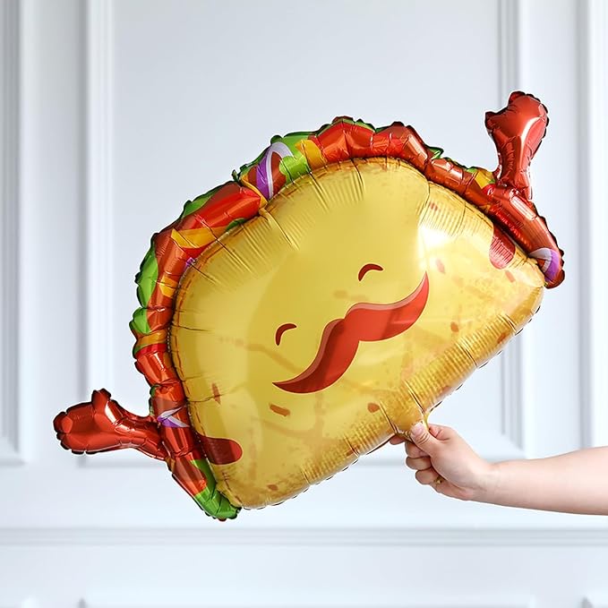 Mexican Fiesta Party Decorations 8Pcs Fiesta Balloons Mexico Taco Llama Cactus Sombrero Mylar Foil Balloons for Cinco De Mayo Taco Carnival Birthday Party Supplies