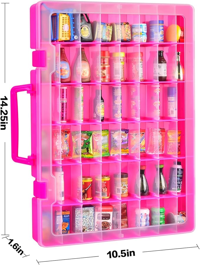 FULLCASE Case Compatible with 5 Surprise for Mini Brands Toys Series 1-4 Mystery Capsule Storage, for Mini Mart Collection Organizer for Collectibles(Case Only) (Red)