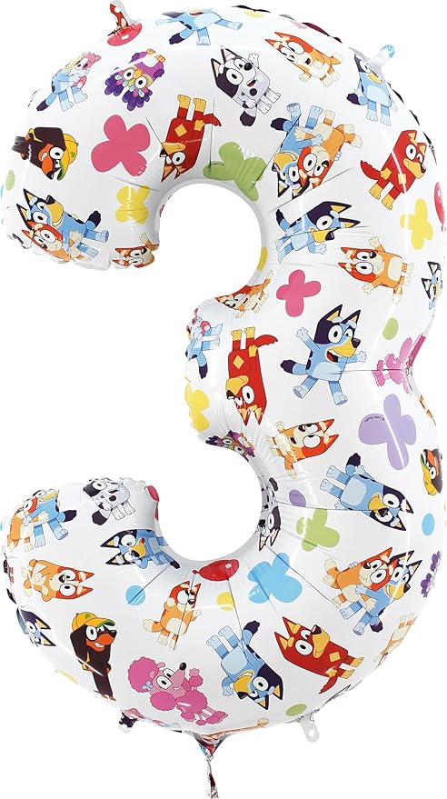 Toyland® 26 Inch Bluey & Bingo Number Foil Balloon - Kids Party Balloons - Number 1-6 Available
