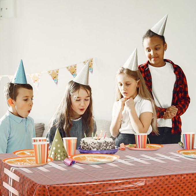 Oudain 6 Pcs Football Party Tablecloth 108 x 54 Inches Rectangle Rugby Table Cloth Disposable Plastic Sport Themed Table Covers for Football Rugby Day Birthday Party Supplies Favors