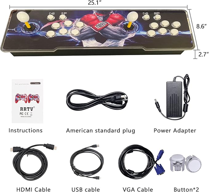 FVBADE [50500 in 1 Pandora Ultra Pandora Box Retro Games Arcade Game Console with Two Separate Host for PC & Projector & TV 3D Games 1-4 Players Category Favorite List Save/Search/Hide/Pause Game