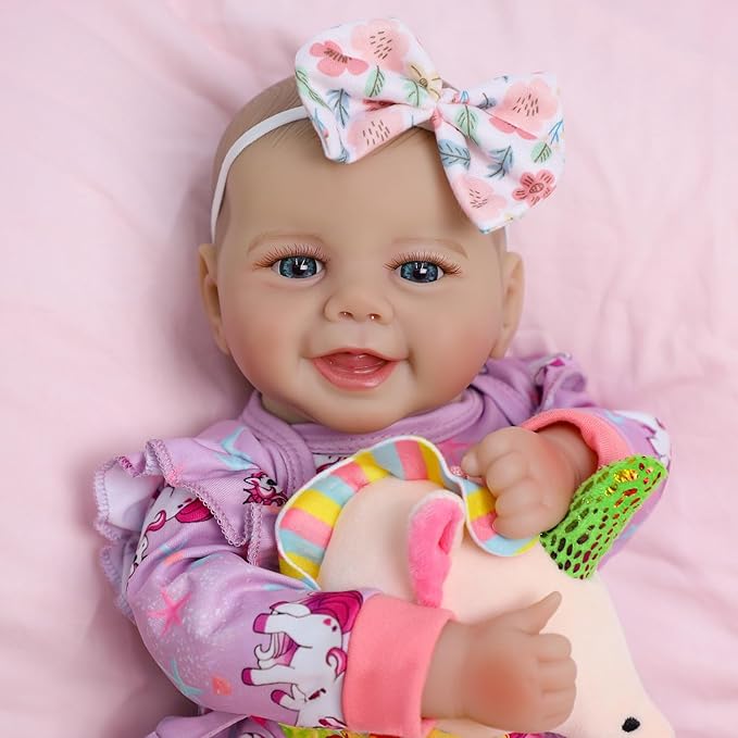 SCOM Baby Doll Girl, 18 inch Realistic Soft Body Baby Doll Real Life Cute Baby with Accessories for 3+ Year Old Gifts