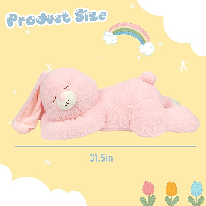 Large 31.5" Bunny Stuffed Animal, Giant Easter Plush Bunny, Jumbo Soft Rabbit Toy Birthday Party Gifts for Kids Girls Boys