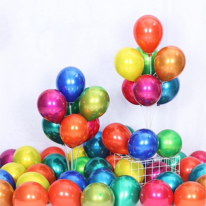Chrome Blue Balloons, 50 PCS 10 Inch Double-Layered Metallic Royal Blue Balloons, Shiny Thick Chrome Metallic Dark Blue Latex Helium Balloons for Boys Men Birthday Graduation Party Decoration Supplies