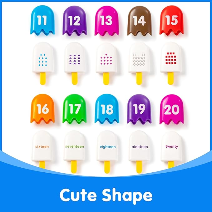 Mini Number Pops 11-20 — Number Learning Toys,Toddler Counting & Color Matching Toys for Kids