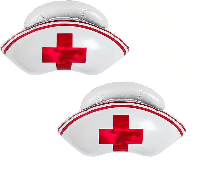 2Pcs Nurse Cap Balloons/Nurse Party Decorations/Nurse Graduation Decorations/Nursing Graduation Party Supplies/Nursing School Graduation Party Decorations/Nurse Balloons