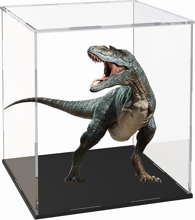 Acrylic Display Case for Collectibles and Toys, Versatile Clear Acrylic Display Box with Black Base for Action Figures and Souvenirs, 6-inch