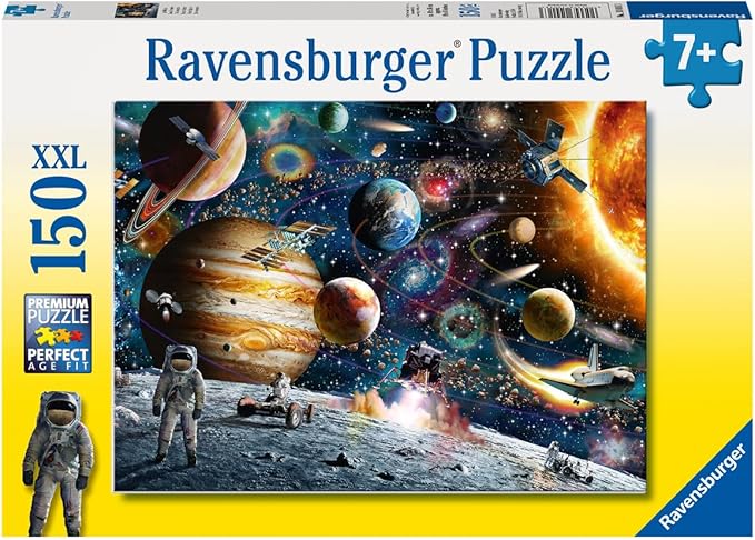 Ravensburger Outer Space 150 Piece XXL Piece Jigsaw Puzzle forKids - | Unique Piece Design | Anti-Glare Surface | Skill-Building, Fun Activity | Amazon Exclusive