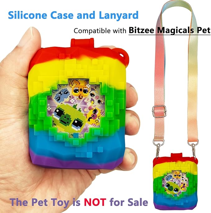JCHPINE Silicone Cover Case for Bitzee Magicals Interactive Digital Pet and Case, Protective Skin Sleeve for Bitzee Magicals Virtual Electronic Pets Accessories (Multicolor)