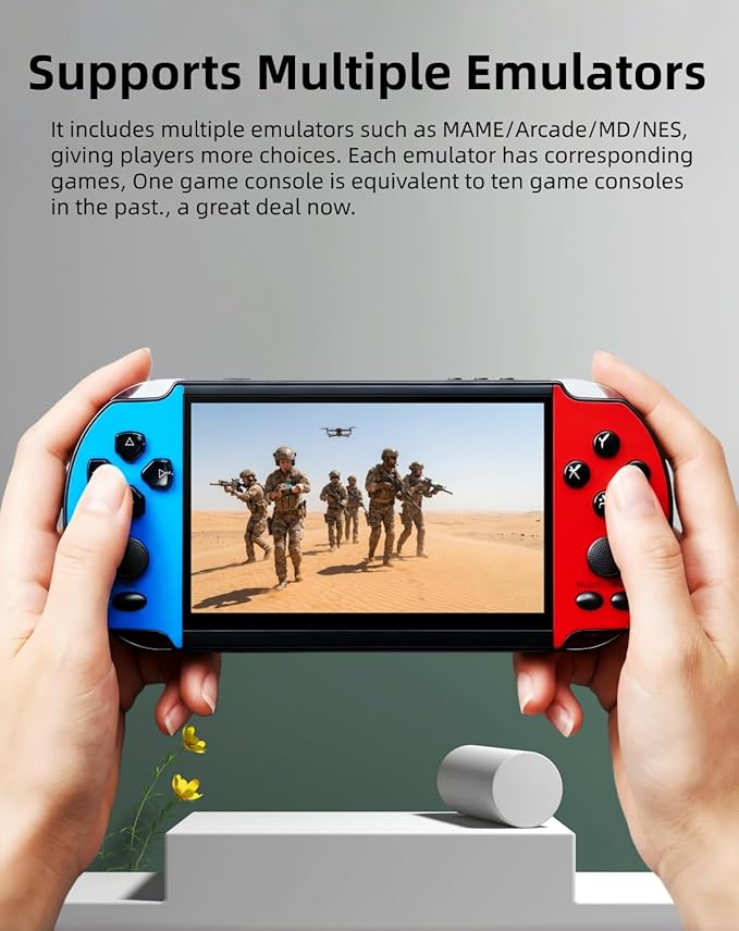 5.1-inch MP4/MP3 Video Game Console Multiple Emulators Built-in Classic Retro Games Portable Handheld Console Perfect for Birthday Outdoor/Travel Leisure Entertainment