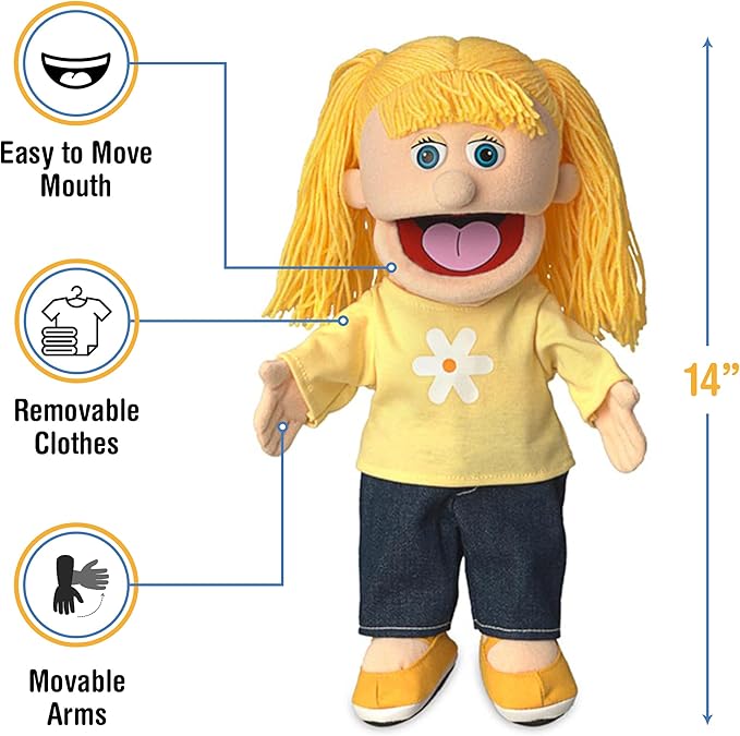 14" Katie, Peach Girl, Hand Puppet