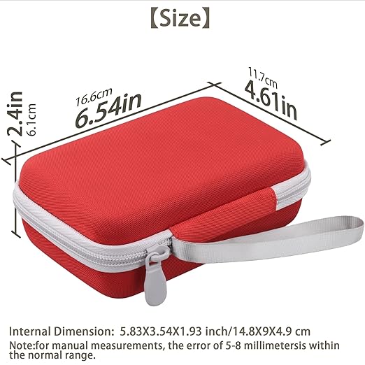 khanka Hard Travel Case Replacement for Anbernic RG34XX Handheld Game Console,Case Only. (Red)