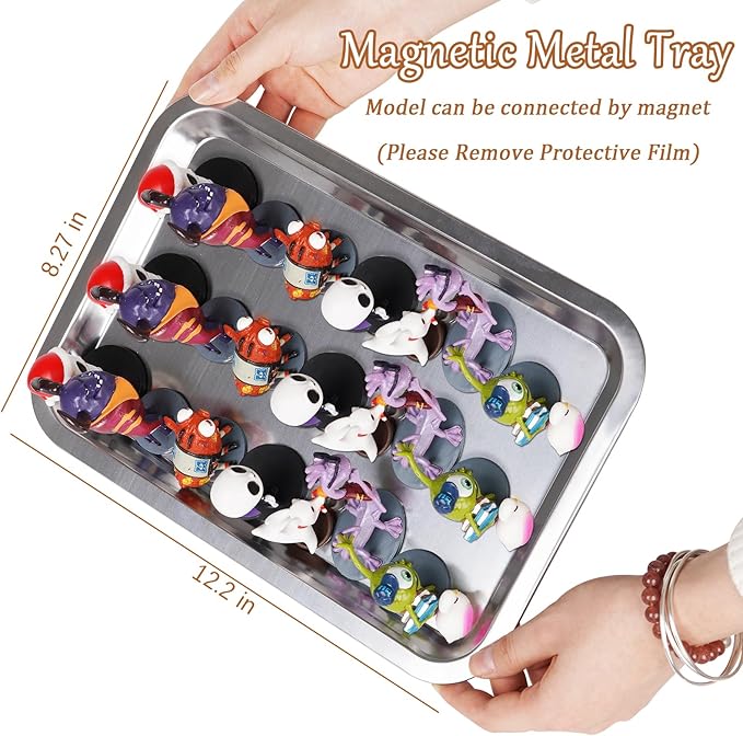 Miniature Display Case Display Cases for Collectibles Miniatures Storage Case Display Shelves Shelf for Collectibles for Mini Action Figures Valuable Collectibles or Crystal Stone (Black)