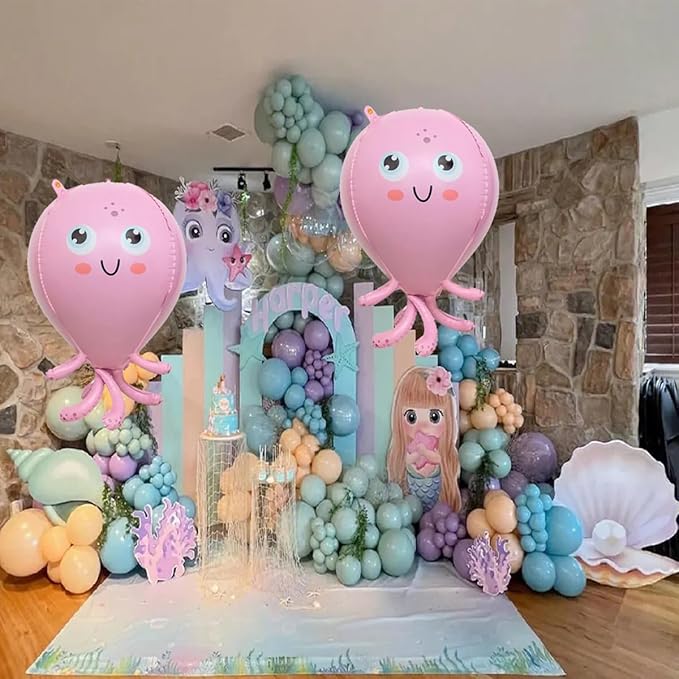 Octopus Balloons,2 PCS 28 Inch Under The Sea Balloons,Octopus Birthday Decorations,Octopus Party Decorations,Under The Sea Party Decorations