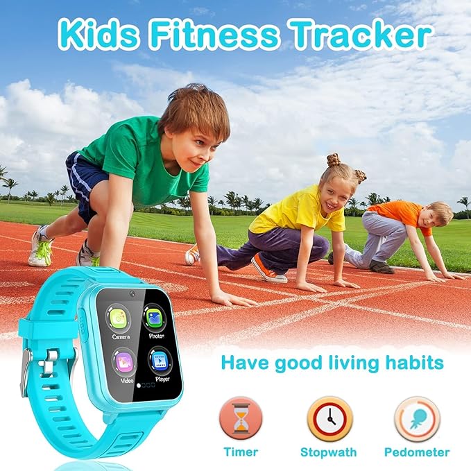 Cosjoype Kids Smart Watches Girls Boys HD Touchscreen Kids Watch with 24 Puzzle Games Camera Music Player Flashlight Alarm Clock Calculator 12/24hr Girls Watch Gift for 4-12 Year Old Boys