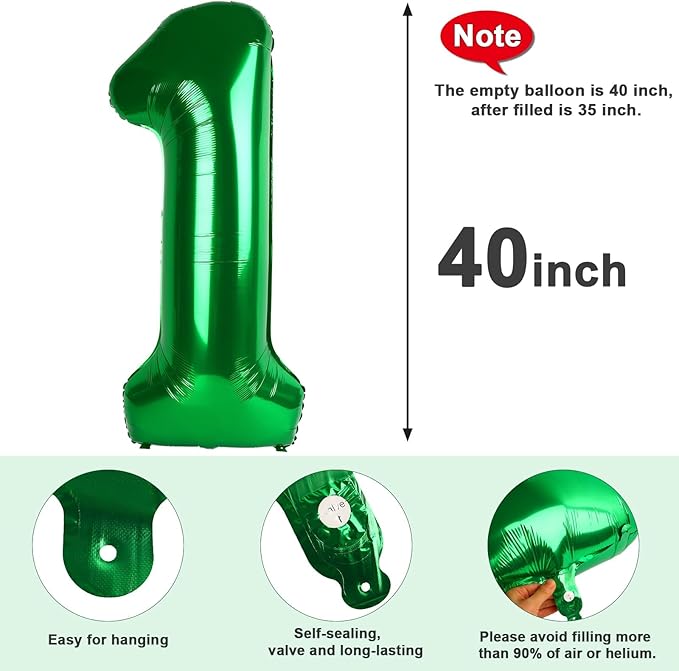 25 Balloon Numbers, 40 Inch Happy 25th Birthday Decorations for Women, Dark Green Foil Large Ballon for 2 5 25 52 Birthday Party Wedding Anniversary Supplies