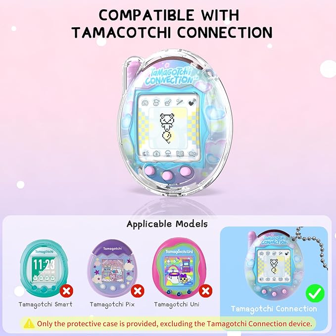 Transparent Cover Case for Tamagotchi Connection Virtual Reality Pet, Plastic Transparent Case Compatible with Tamagotchi Connection Electronic Pet Accessories