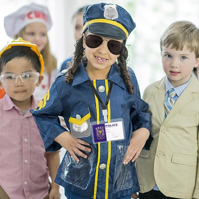 3 otters 9PCS Police Pretend Play Toy Set, Police Accessories for Kids Include Badge, Handcuffs, Walkie, and More for Dress Up Party, Role-playing, Christmas Gift for Kids