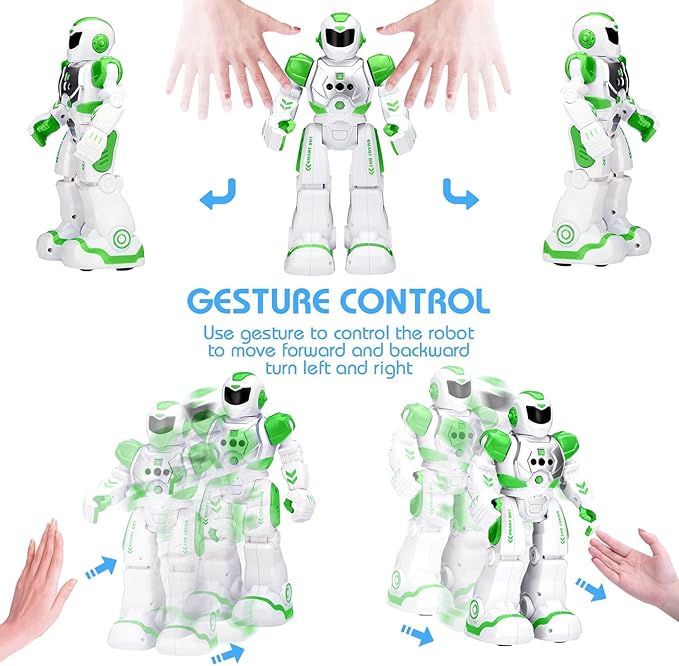 KingsDragon Robots Toy for Kids, RC Gesture Sensing Toy, Interactive Walking Singing Dancing Robot Birthday Presents for Boys Girls Age 6 7 8 9 Years Old,Green