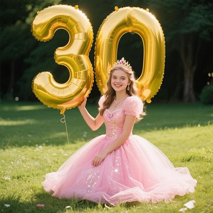 40 Inch Gold Balloon Number 0 Balloon,Jumbo Mylar Foil Helium Balloon for 10 20 30 40 50 60 70 80 90 100 2025 Birthday Digital Balloons for Birthday Party,Wedding Anniversary Party Decorations