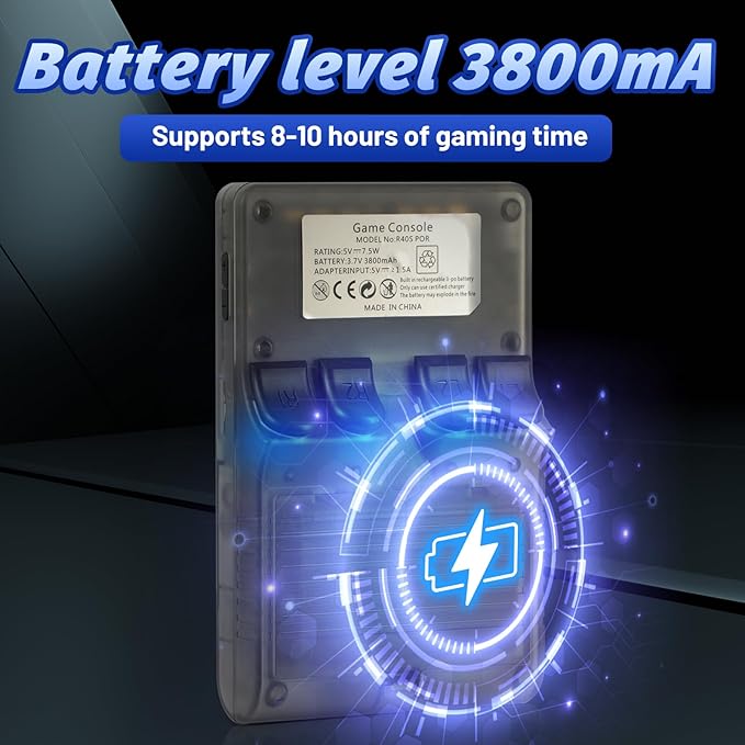 R40S Pro Handheld Game Console, Over 30,000 Pre-Installed Games, More Than 20 Retro Emulator Systems, 3.5 inch IPS Full-View HD Screen，256GB (Gray)