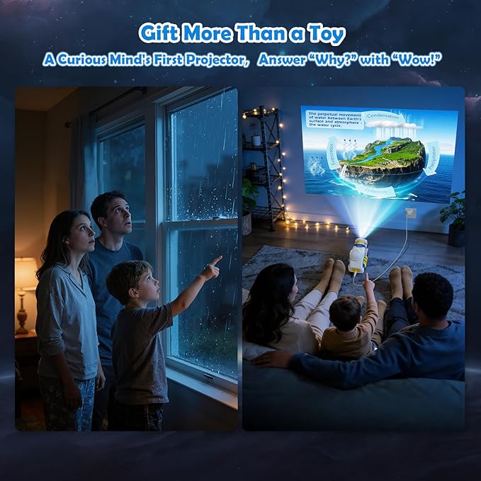 Story Projector for Kids, 4K HD Kids Story Projector With 32 Stories, 2-in-1 Night Light and Story Projection with Audio Narration for Toddlers 3+ USB Powered Educational Toy Gift for Children's Day