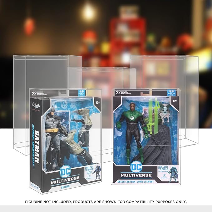 EVORETRO Display Protector Case for McFarlane DC Multiverse BAF Action Figure Box - 7 Inch Figure BAF Thick PET Plastic Clear Display Case, 0.40MM Scratch Resistant, Dustproof (10 Pack)