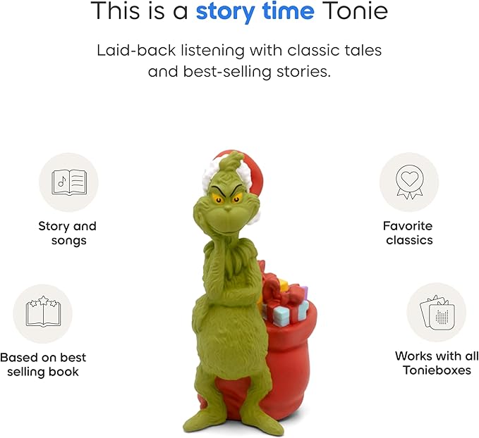 Tonies The Grinch Audio Toy Figurine from How The Grinch Stole Christmas by Dr. Seuss