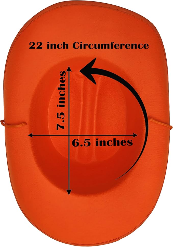 The Dreidel Company Cowboy Felt Western Hat, 22" Circumference Dress Up Costume Clothes for Kids, Pretend Play, Party Favors