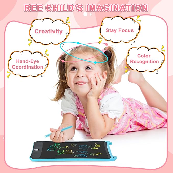 cimetech Toddler Easter Basket Stuffers, Girl Gifts LCD Writing Tablet 2 Pack, Kids Toys for 3 4 5 6 Year Old Boys, 8.5 Inch Drawing Pad Painting Coloring Books, Travel Essentials Activities
