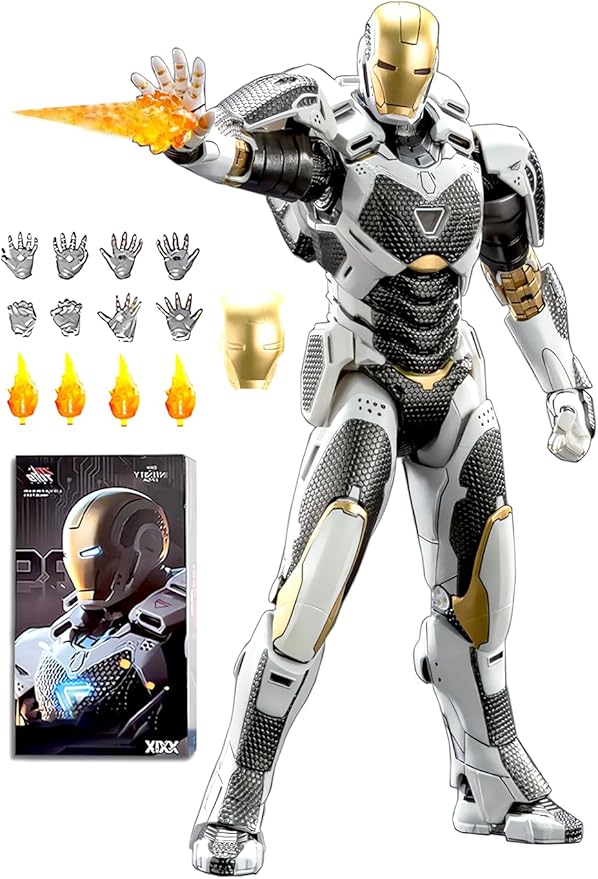 7 Inch Ironmɑn Mark39 Action Figure (1/10 Scale),Exquisite Painting Collectible Toy with Lots of Accessories