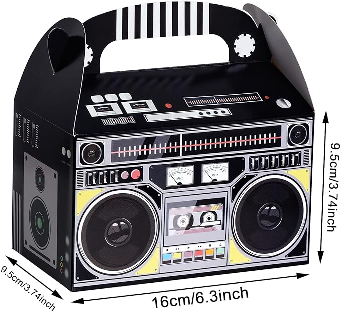 12 Pieces 80s 90s Novelty Boom Favor Boxes Boombox Prop Radio Decorations Table Centerpieces Decor for Retro 1980s Theme Hip Hop Party Favors