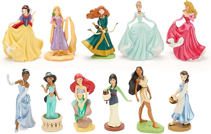 Disney Store Official Disney Princesses & Furry Friends Mega Figure Set - 20 Fully Sculpted Figurines - Includes Snow White, Cinderella, Aurora, Belle & More - Perfect for Fans of Princess Toys