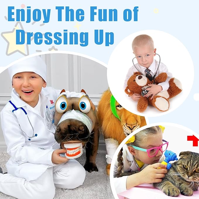 Kids Nurse Costume Doctor Costume Dentist Costume For Kids Play House Pretend Play Dress Up Party