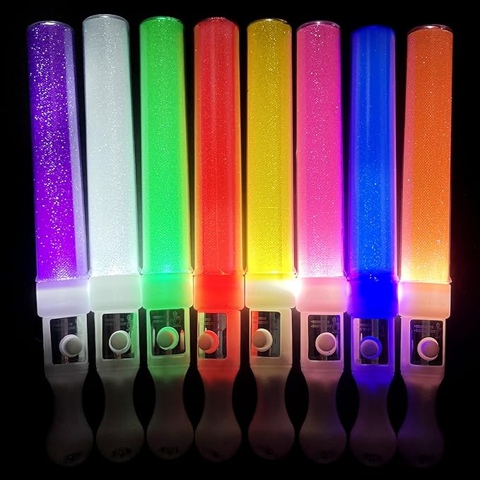 M.best 24Pcs Glow Sticks Party Packs, Glow in The Dark Party Supplies, LED Light Up Wands Sticks Party Favors for Wedding, Raves, Concert, Camping, New Year, Carnival, Halloween