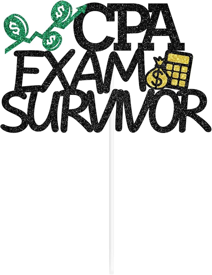 CPA Exam Survivor Cake Topper, CPA Graduation Cake Decorations, CPA Exam Passed, Accounting Grad Party Supplies