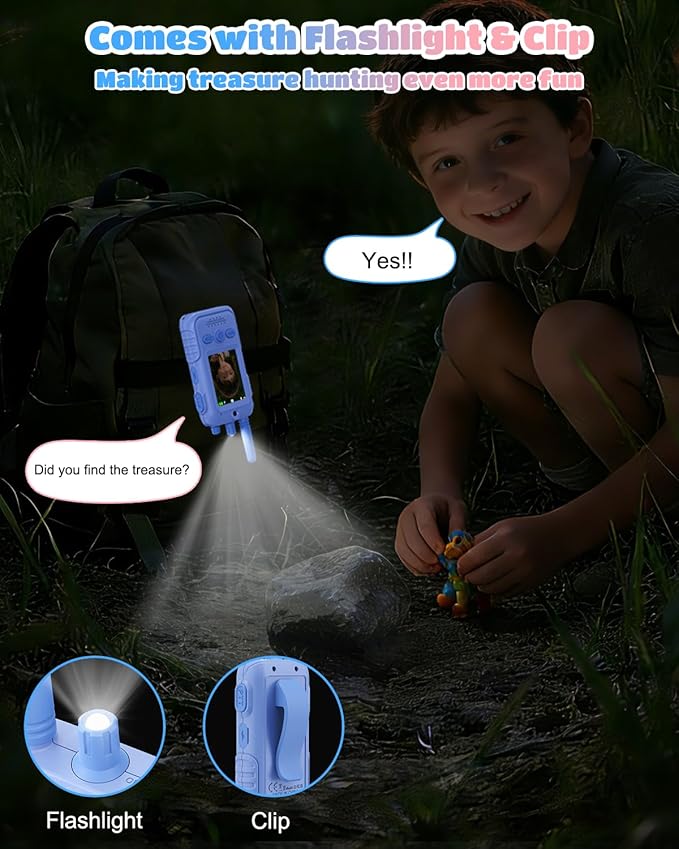Walkie Talkies for Kids, 2 Pack Rechargeable Video Intercom Kids Walkies Talkies, Indoor Outdoor Toys Gifts for Family Games, Outside, Camping, Hiking for Boys Girls Ages 3-6(Pink+Blue)