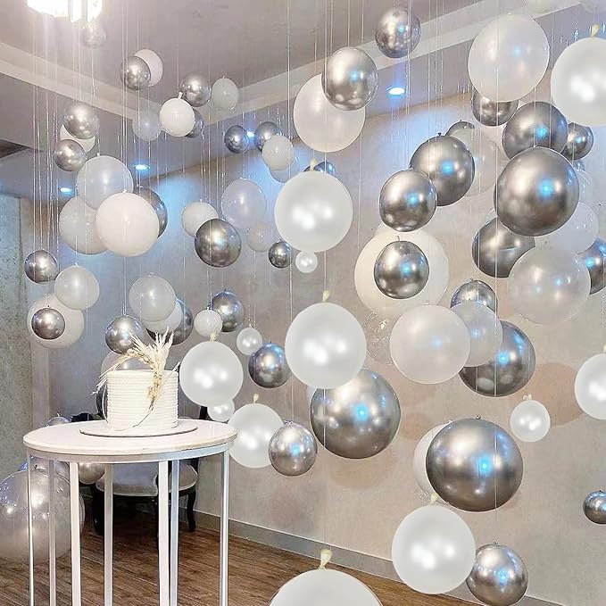 Pearl White Balloons Different Sizes 5 10 12 18 Inch, 134 Pcs White Balloon Garland Arch Kit, Royal White Latex Balloons for Birthday Wedding Baby Shower Party Decorations. Pearl white