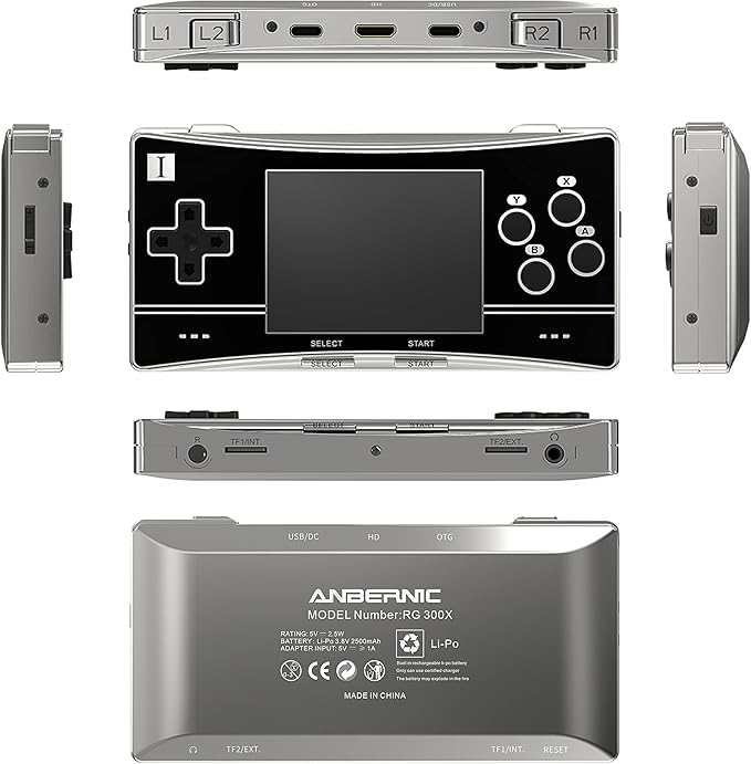RG300X Handled Game Console, Portable Gaming Console with 64G TF Card , Retro Game Consoles with 3.0 inch IPS Screen