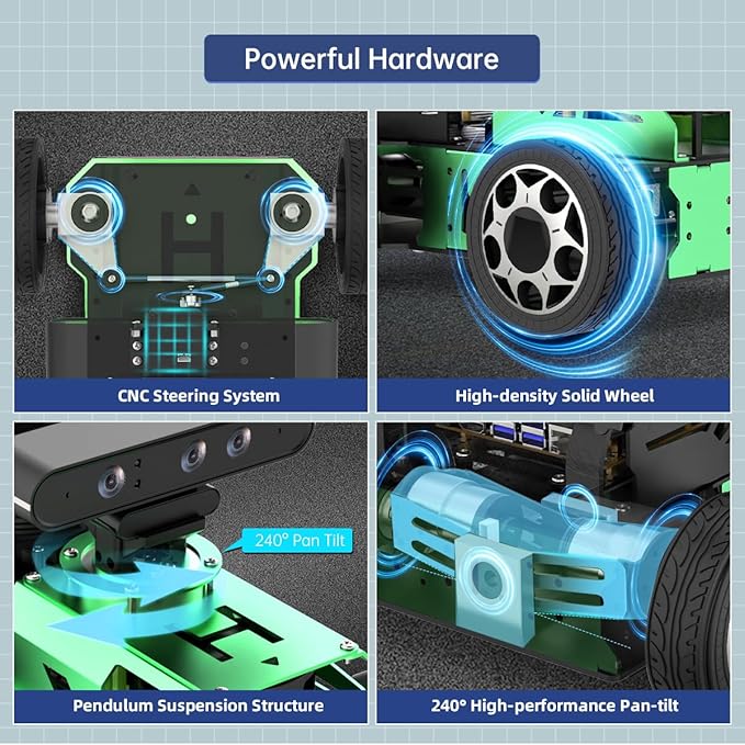 JetAcker ROS2 Robot Car with ChatGPT Large AI Models, Lidar SLAM Mapping Navigation Path Planning Autonomous Driving AI Depth Camera Voice Control ROS Education Robot, Advanced Kit & Orin Nano 8GB