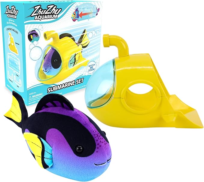 ZhuZhu Aquarium Submarine + Motorized Fish Toy (Blue Tang)