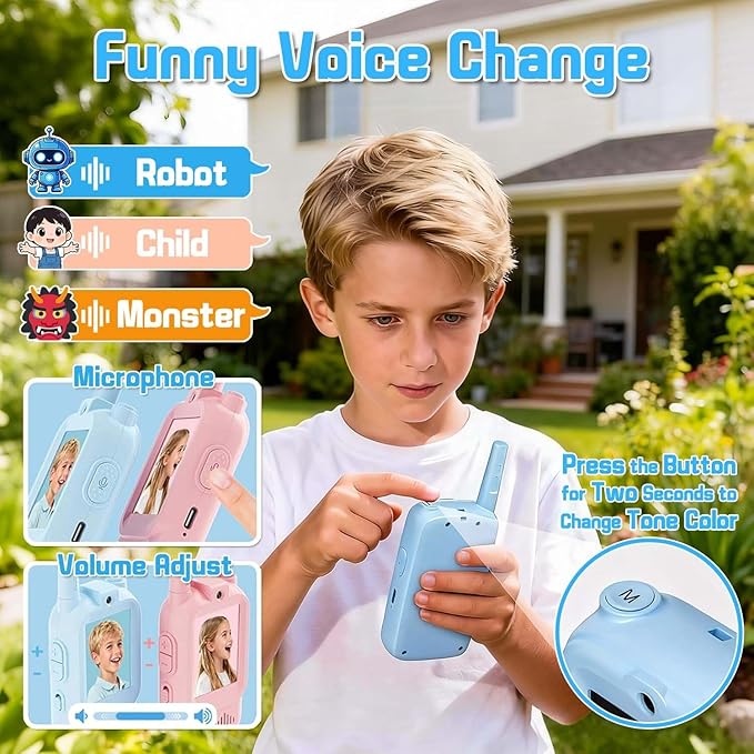 𝟮𝟬𝟮6𝗡𝗲𝘄 Kids Video Walkie Talkie, Upgraded Version 2 Pack Rechargeable Kids Video Walkie Talkie, Indoor Outdoor Family Toy, Camping, Hiking, Suitable for Boys and Girls