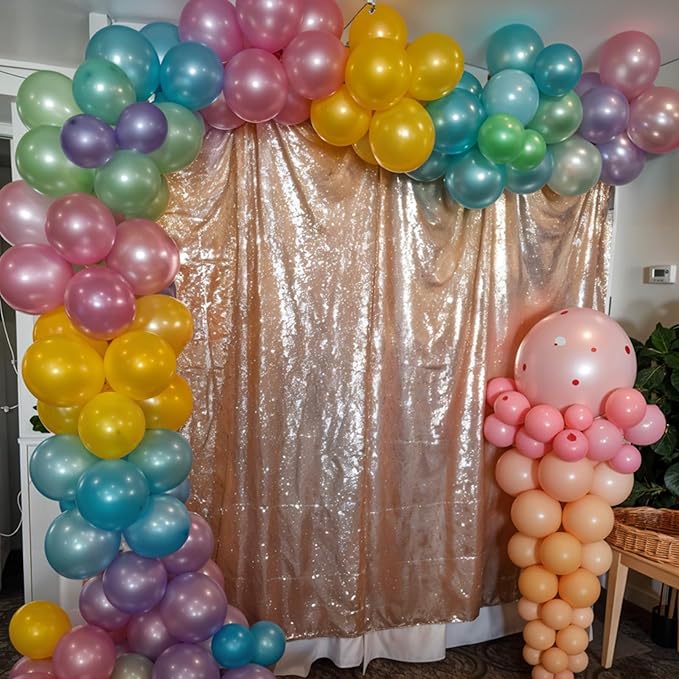 Tropical Balloon Arch Garland Kit, Pearl Yellow White Hot Pink Champagne Gold Teal Balloons for Boys Girls Aloha Luau Pool Party Hawaiian Baby Shower Summer Birthday Party Decorations