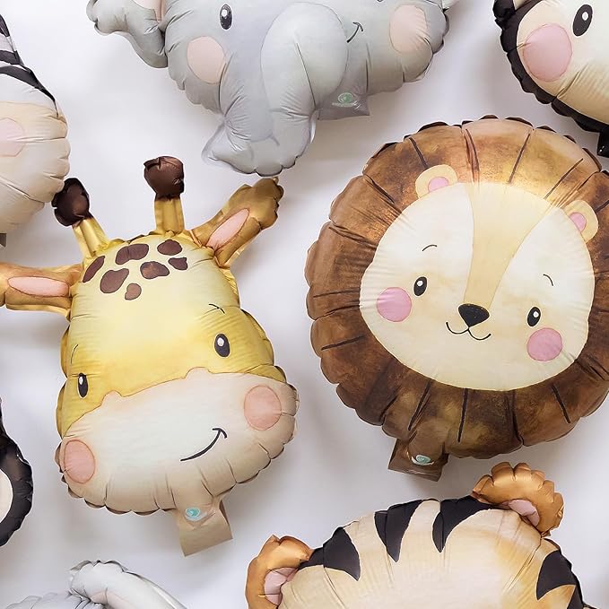 Jungle Safari Birthday balloons, Animal Balloons Décor Happy Birthday Party Decoration for Wedding Birthday Party (Number 6)