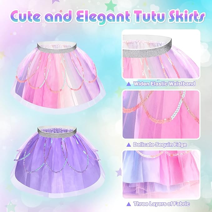 Princess Dress Up for Girls 3-6, Toddler Dress Up Clothes, Unicorn & Flower Hairbands, Princess Shoes Toy, Tutu, Wings, Jewelry, Pretend Play Toddler Girl Toys for Halloween Christmas Birthday Gifts