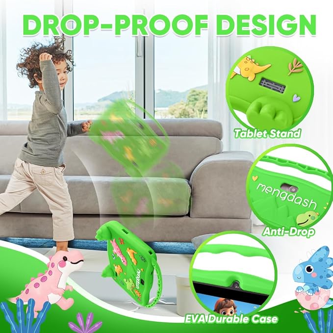 Kids Tablet, 7 inch Tablet for Kids, Educational Learning Toddler Tablet Android 15, 8(3+5) GB RAM+32GB ROM Storage, WiFi,for Baby Girl boy 3-10(Green)